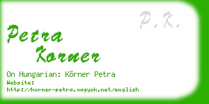 petra korner business card
